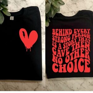 Retro shirt be strong motivation popular wavy lettering red and black